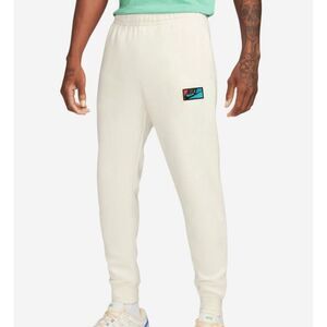 ✅Nike Club Fleece Jogger Pants Taper Leg Coconut Milk White FB8437-113 Men's XL